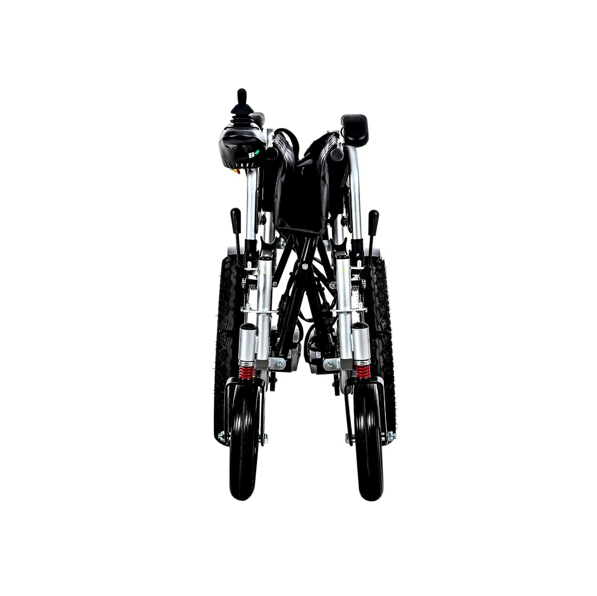 Fauteuil roulant électrique JRWD1601U – Dossier haut, roues 22″, batterie 12Ah / 20Ah