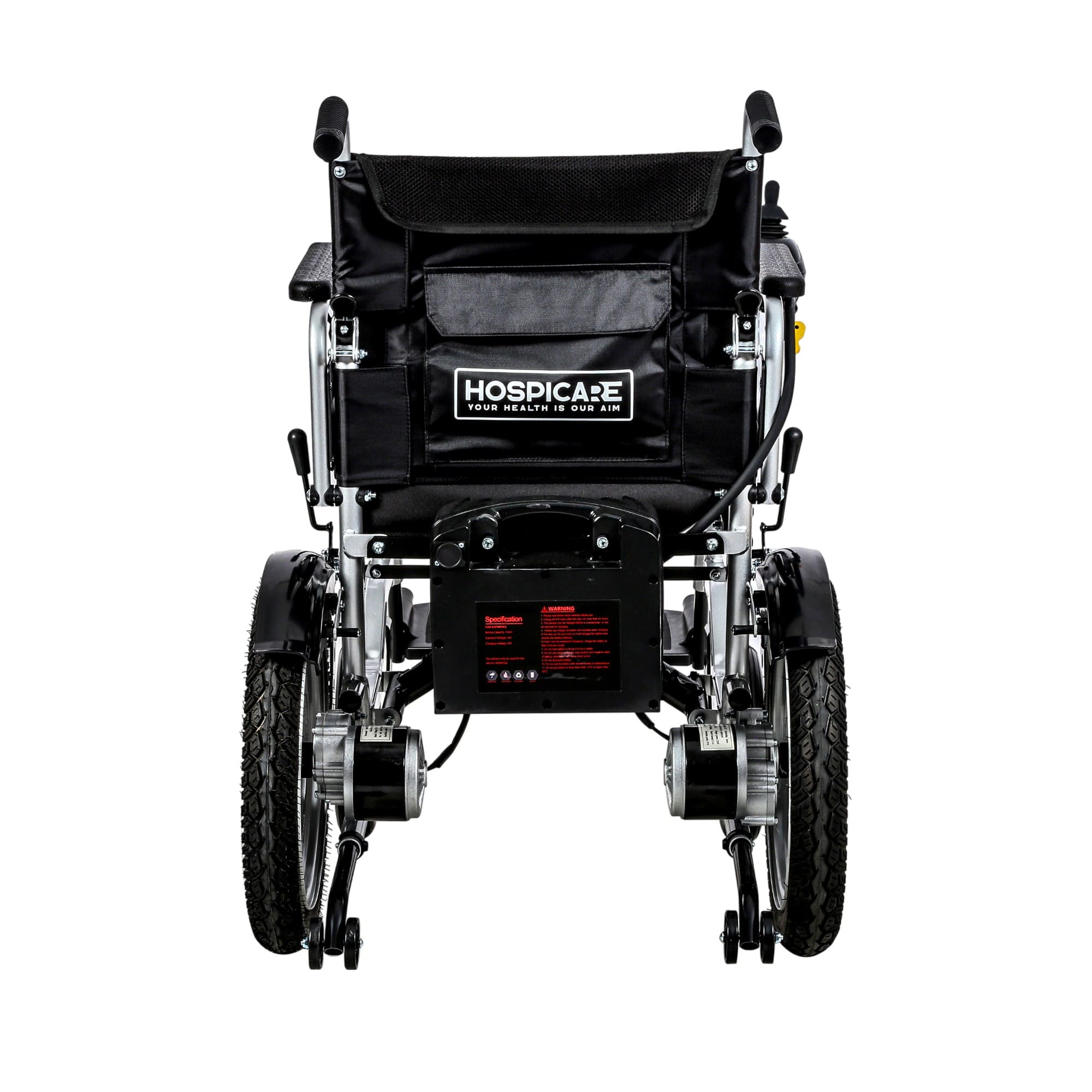 Fauteuil roulant électrique JRWD1601U – Dossier haut, roues 22″, batterie 12Ah / 20Ah